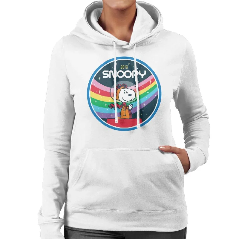 Peanuts Snoopy Starry Rainbow Moon Kennel Ship Women's Hooded Sweatshirt