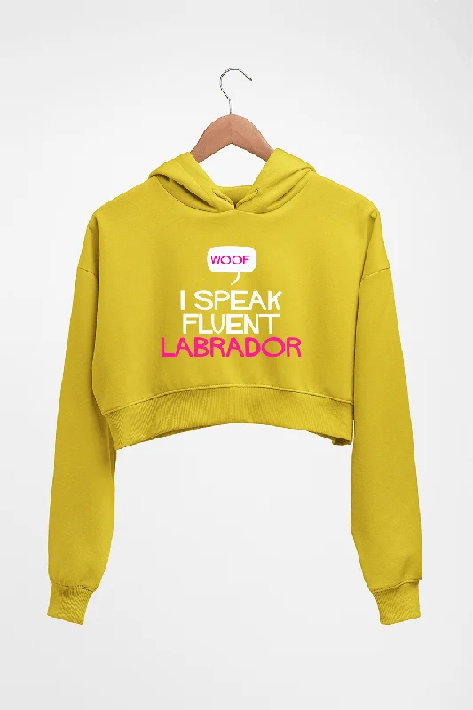 i speak fluent labrador Crop HOODIE FOR WOMEN