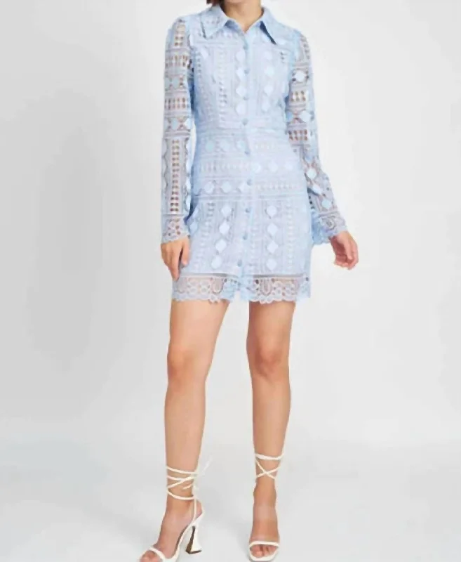 Janelle Mini Dress In Light Blue