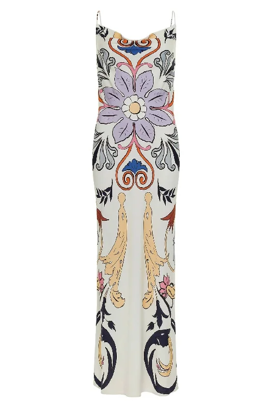 Slip Maxi Dress In Scrolls Multi Gard