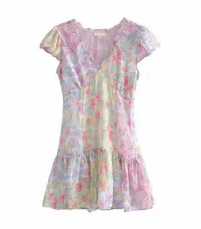 Women's Floral Print Mini Dress In Pink