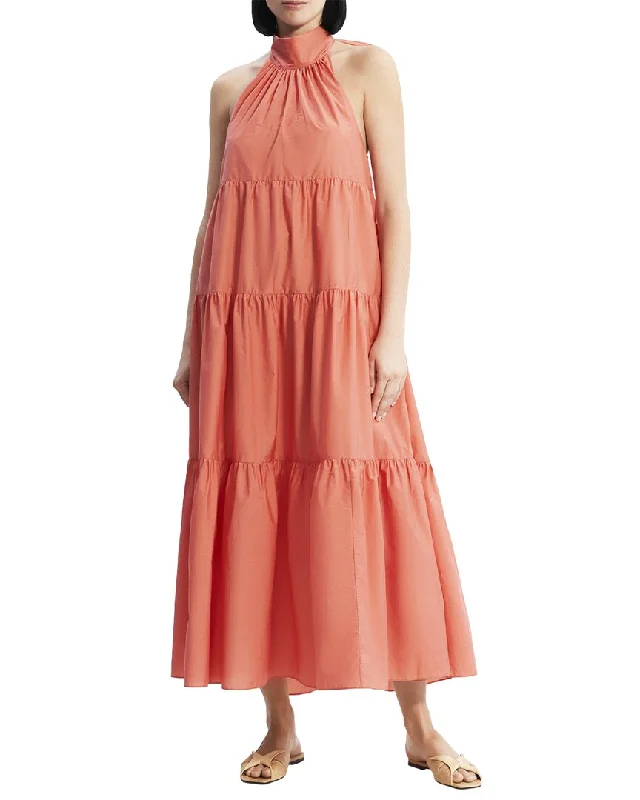 Theory Halter Tiered Maxi Dress