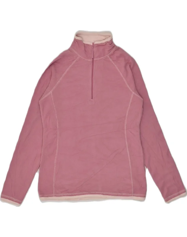 MOUNTAIN WAREHOUSE Womens Zip Neck Fleece Jumper UK 10 Small  Pink