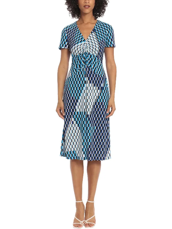 Womens Printed Matte Jersey Sheath Dress