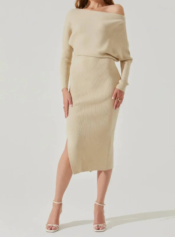 Caris Sweater Dress In Natural