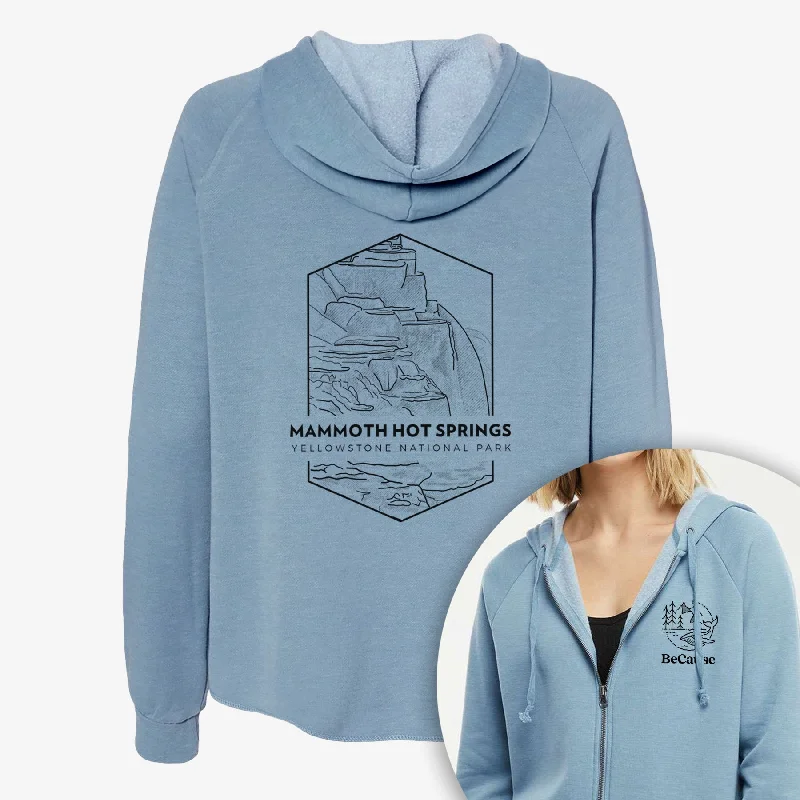 Mammoth Hot Springs - Yellowstone National Park - Women's Cali Wave Zip-Up Sweatshirt