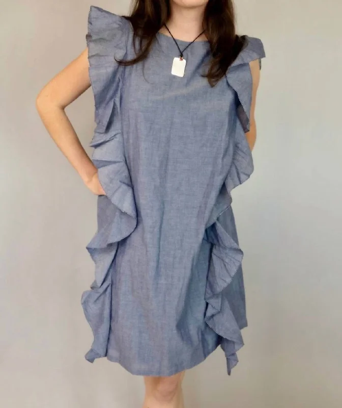 Steps Dress In Chambray