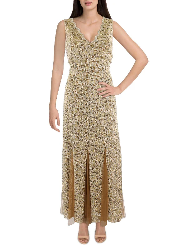 Womens Metallic Maxi Maxi Dress