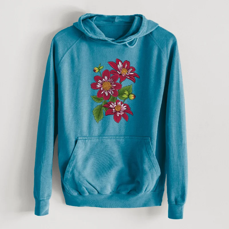 Dahlia Collarette - Night Butterfly  - Mid-Weight Unisex Vintage 100% Cotton Hoodie