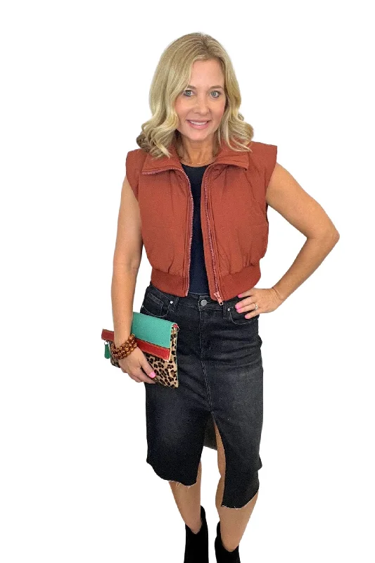 Cropped Quilted Vest