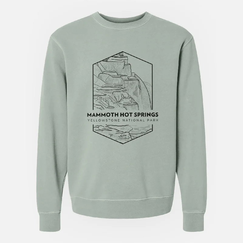 Mammoth Hot Springs - Yellowstone National Park - Unisex Pigment Dyed Crew Sweatshirt