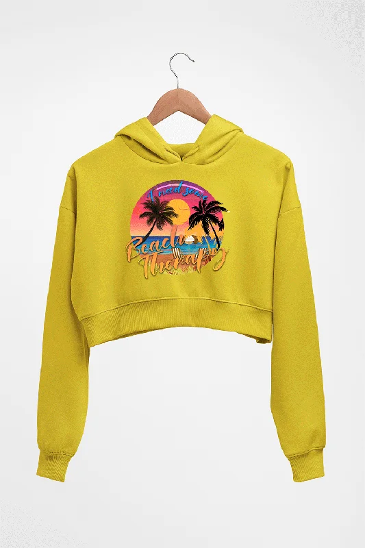 beach therapy Crop HOODIE FOR WOMEN