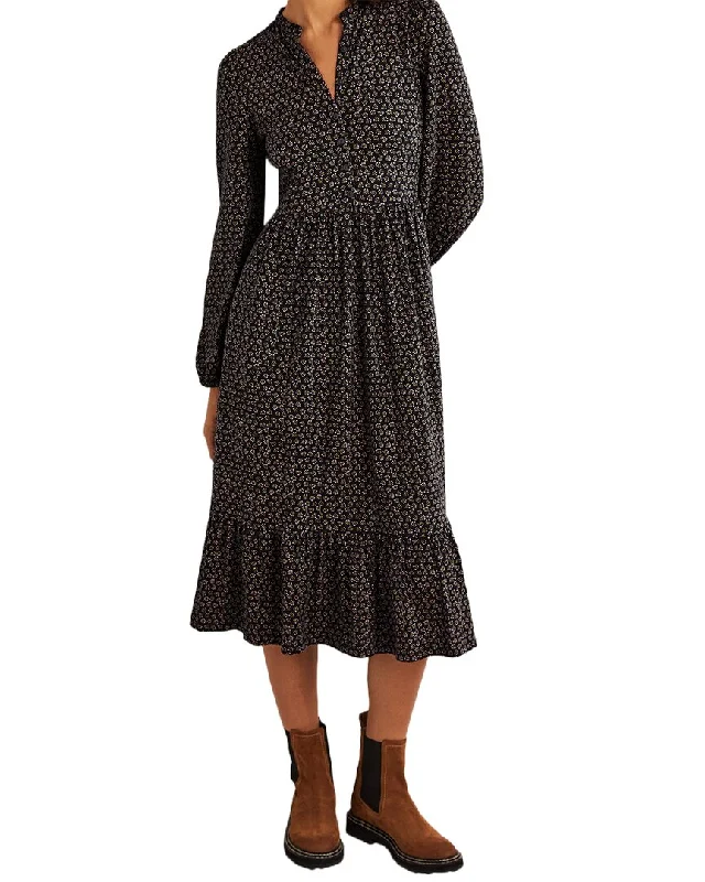 Boden Buttoned Jersey Midi Dress