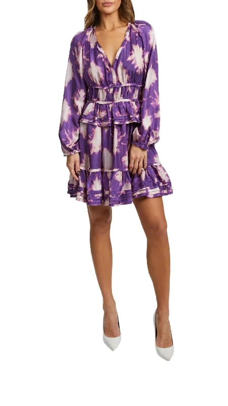 Emery Silk Mini Dress In Cassir Blur