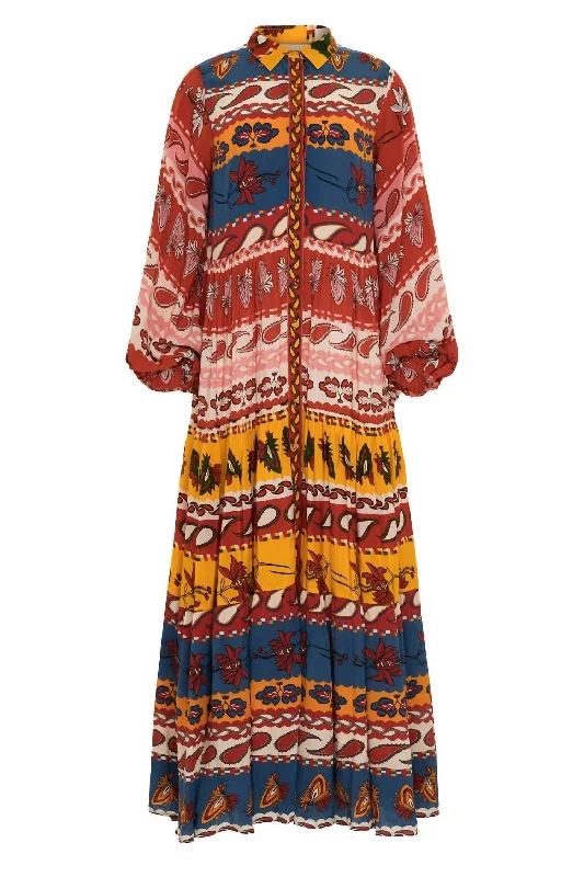 Josefina Dress Paisley In Paisley Blue