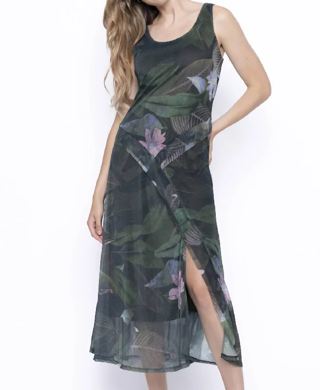 Floral Dress In Artichoke Milti