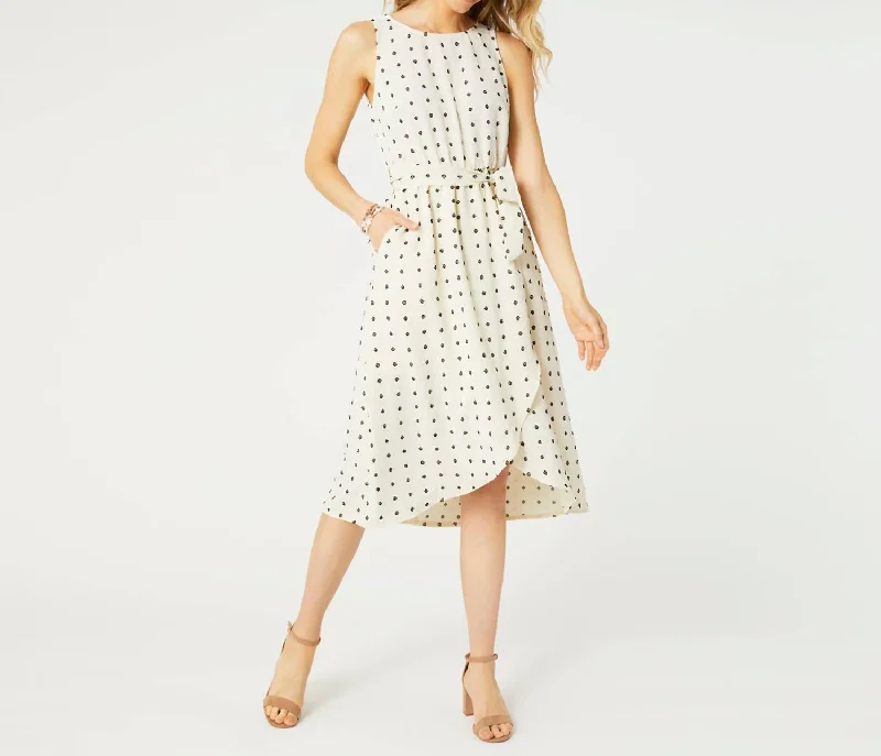 Charlotte Swiss Dot Tank Dress With Tie In Ivory