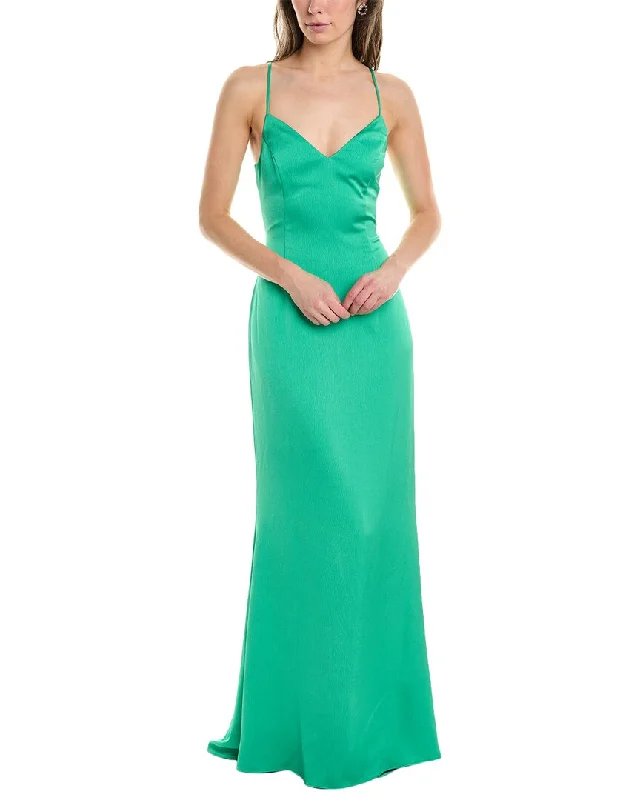 Liv Foster Hammered Satin Mermaid Gown