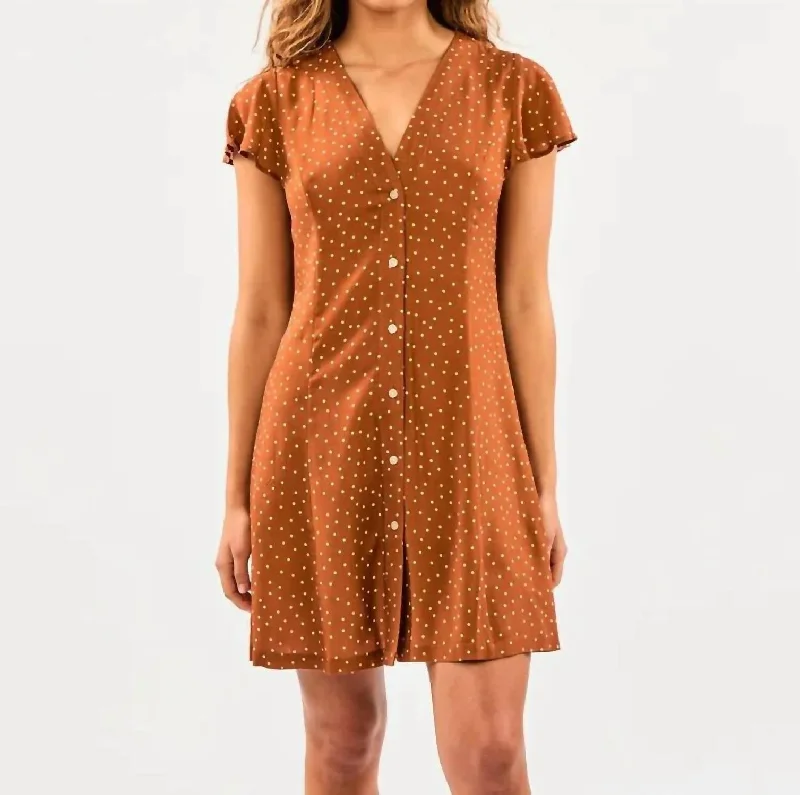 Dreamer Spot Dress In Brown