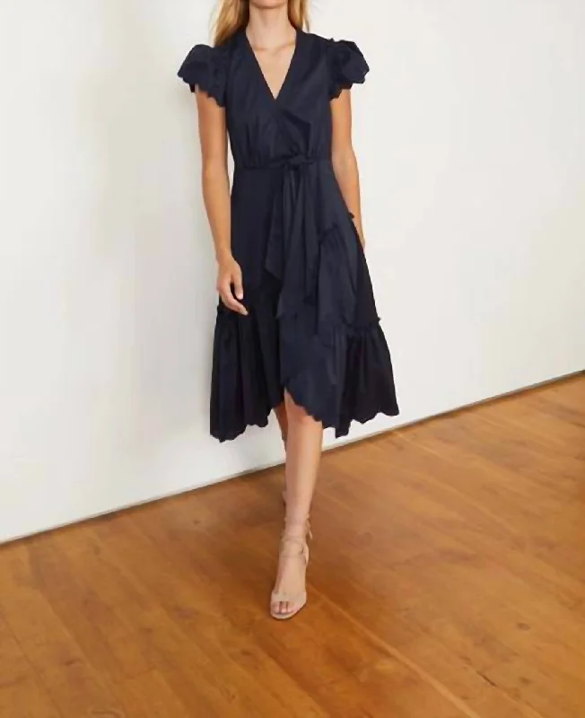 Catalina Midi Dress In Navy