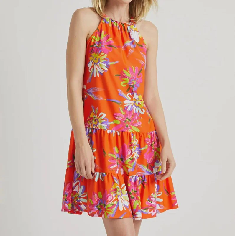 Leanna Dress In Impressionist Apricot