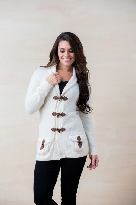 Simply Natural Women's Claudia Cardigan in Ivory