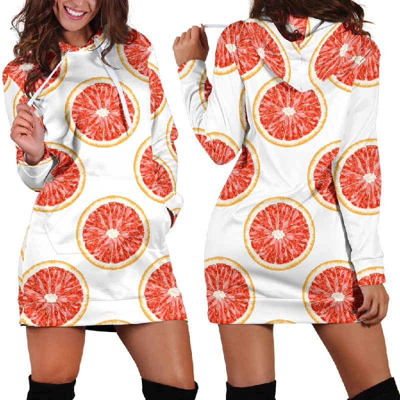 Grapefruit Pattern Women'S Hoodie Dress